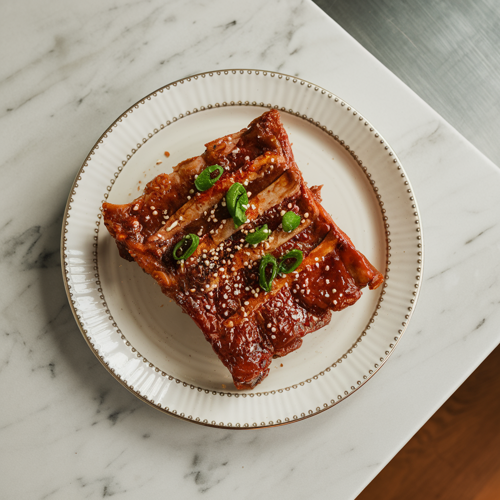 Air-Fried Korean BBQ Beef Ribs with Gochujang Glaze