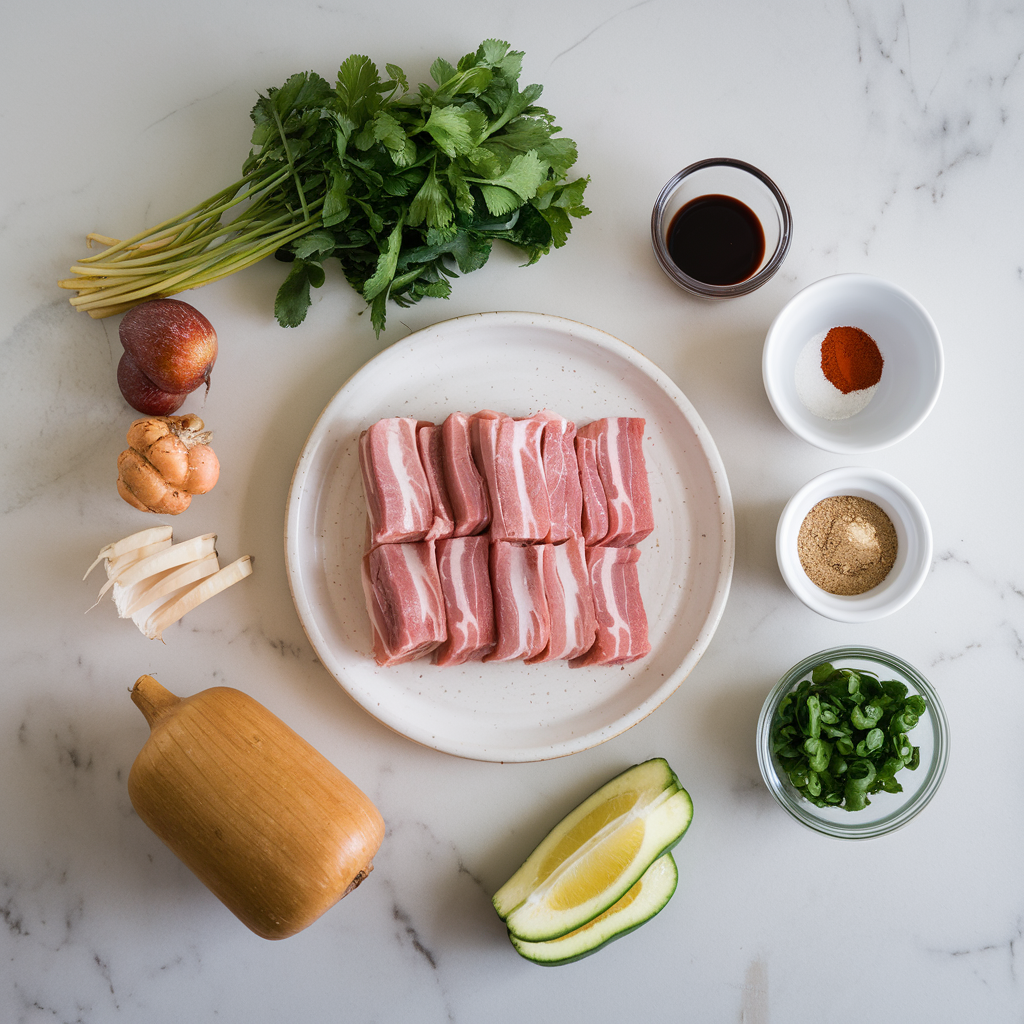 Ingredients for Air-Fried Korean BBQ Pork Belly Bites