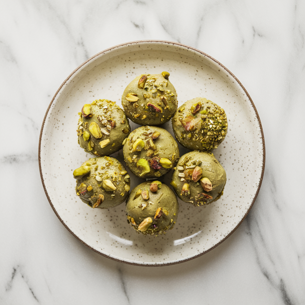 Air-Fried Matcha Pistachio Bliss Bites - Guilt-Free Green Tea Dessert