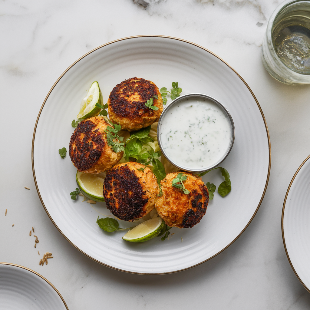 Air-Fried Mediterranean Lamb Kofta with Zesty Herb Yogurt Sauce