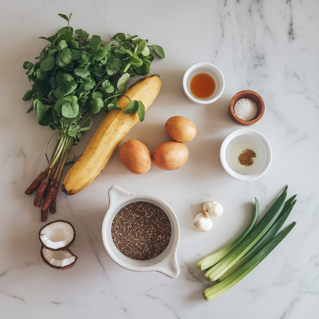 Ingredients for Air-Fried Plantain and Chia Parfait with Coconut Cashew Cream