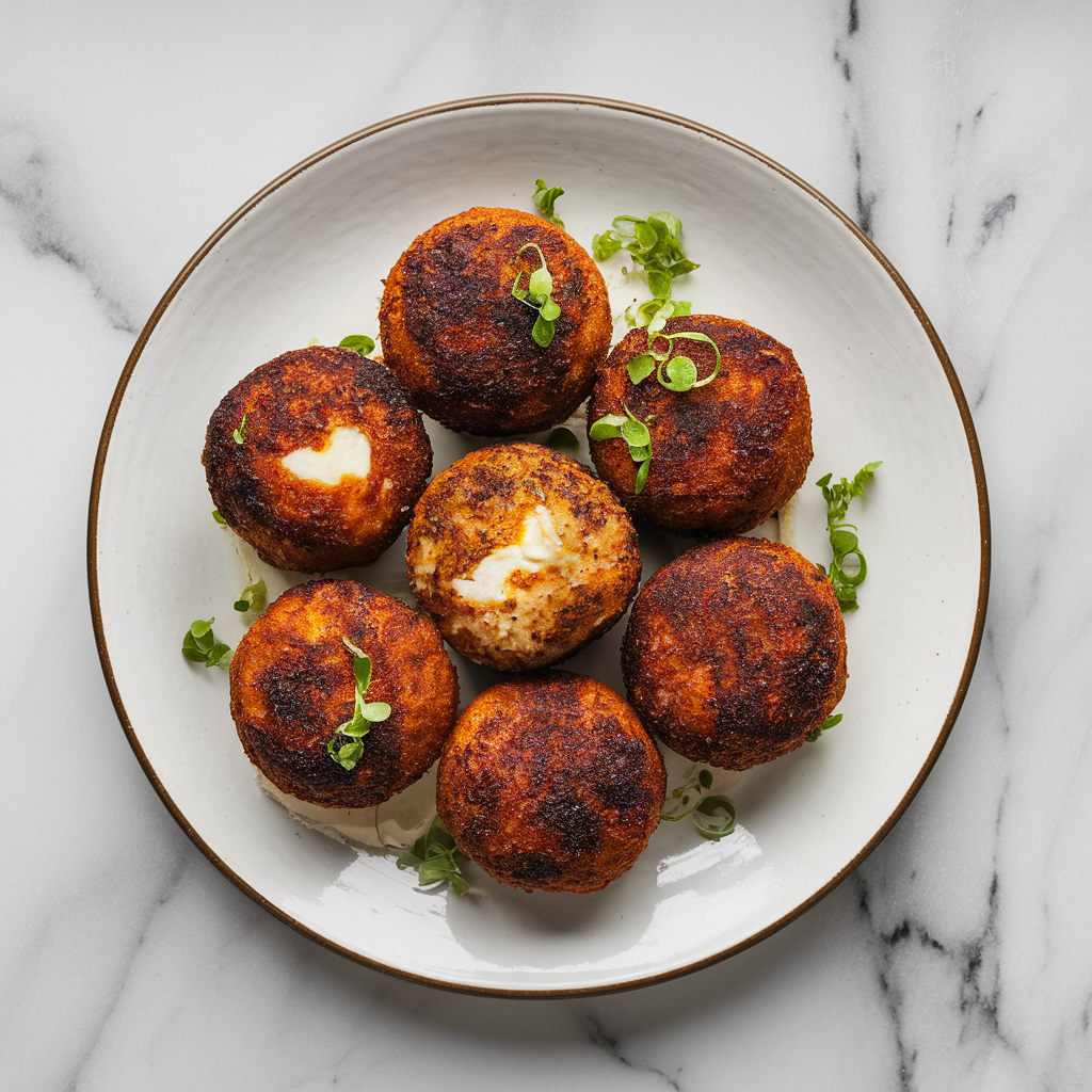 Air-Fried Smoky Lamb Kofta Bombs with Cheesy Center