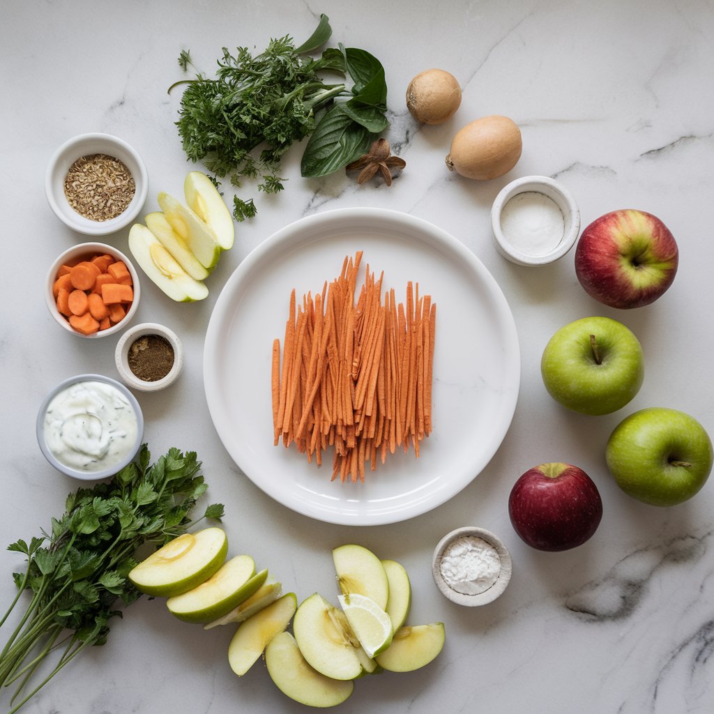 Ingredients for Air-Fried Spiced Carrot & Apple Empanadas with Almond Yogurt Dip