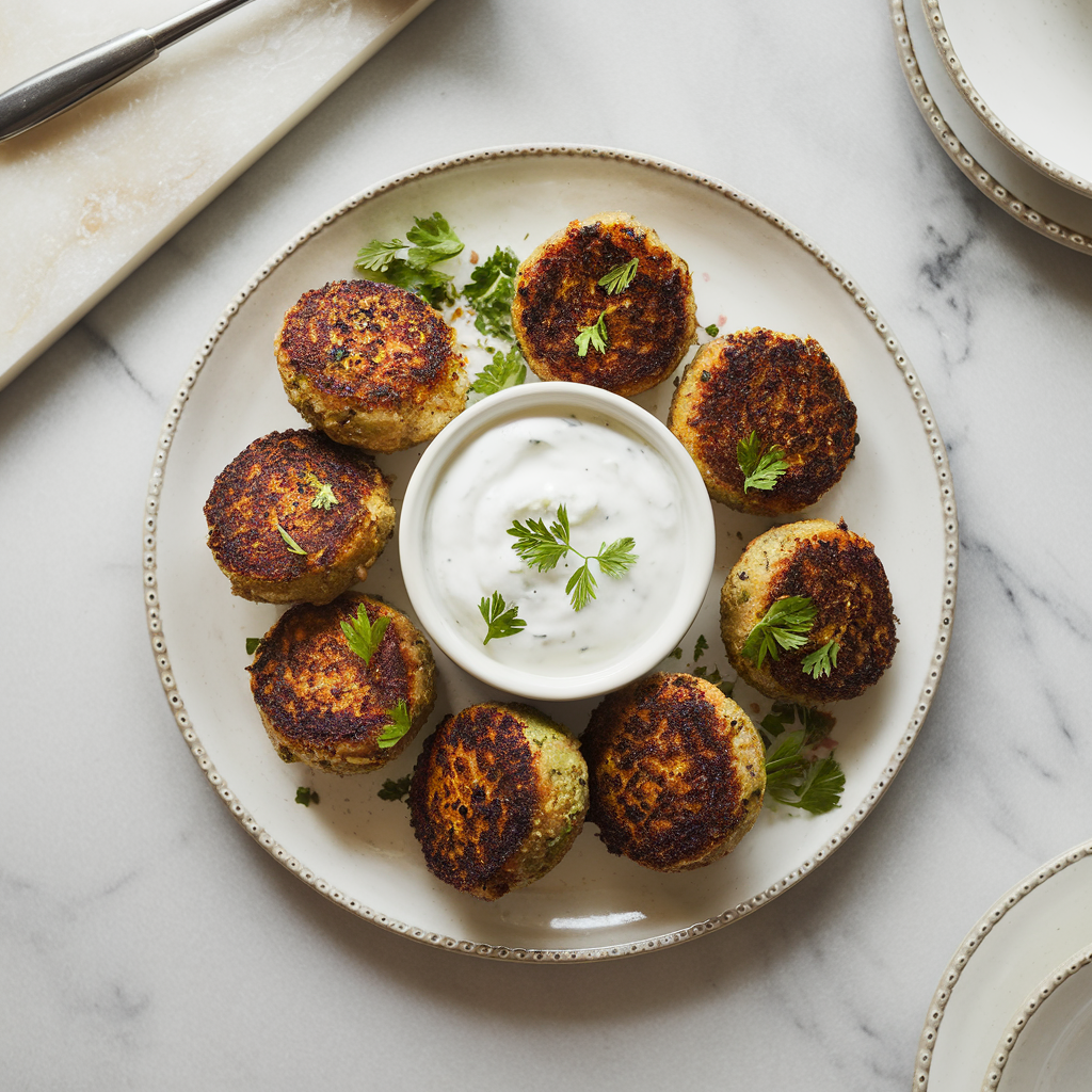 Air-Fried Sumac-Spiced Lamb Koftas with Herbed Yogurt Dip