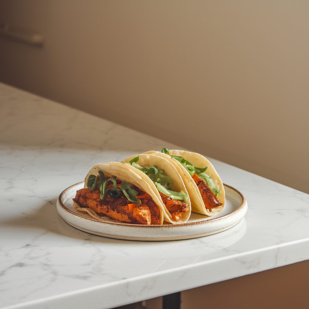 Air-Fried Zesty Jackfruit and Plantain Tacos