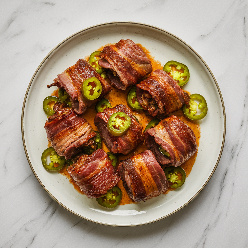 Air Fryer Bacon-Wrapped Jalapeño Beef Bites