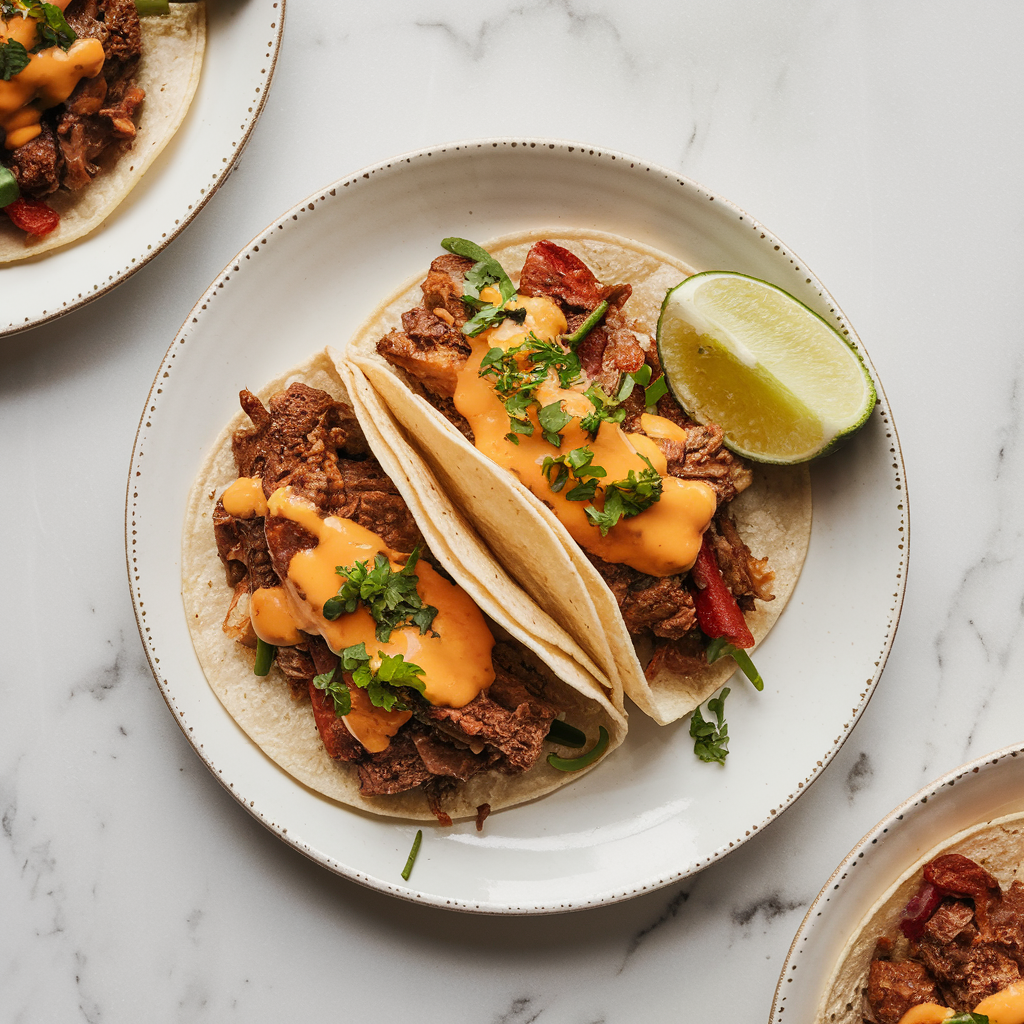 Air Fryer Sizzling Beef & Cheddar Explosion Tacos