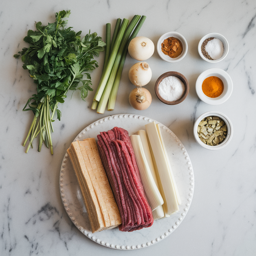 Ingredients for Air Fryer Cajun-Spiced Beef & Brie Bombs