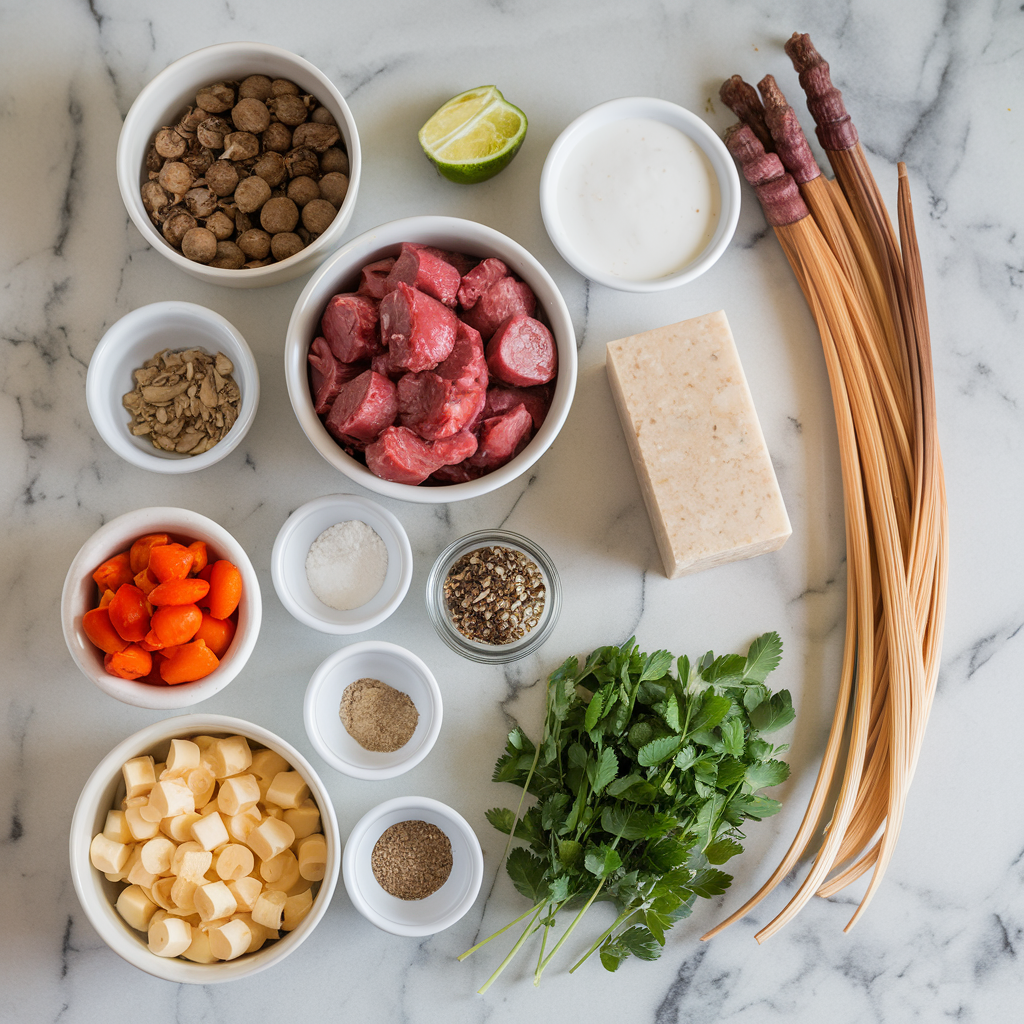 Ingredients for Air Fryer Cheese-Stuffed Lamb Kofta Bombs