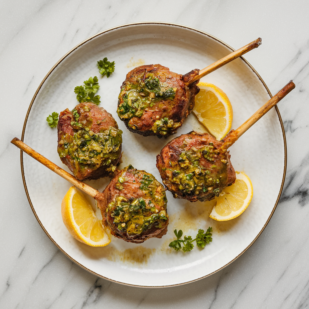 Air Fryer Chimichurri Lamb Lollipops: A Flavorful Indulgence