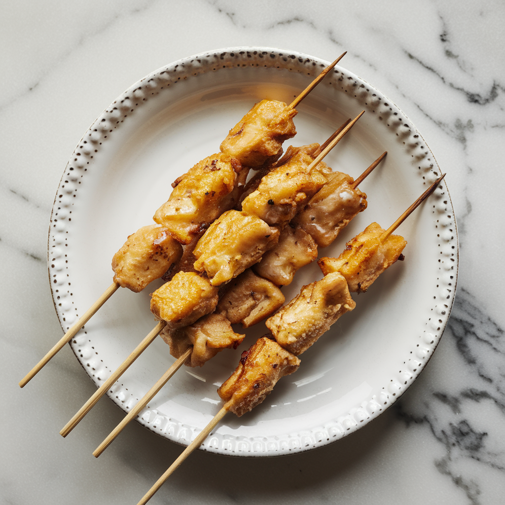 Air Fryer Coconut-Lemongrass Jackfruit Satay Skewers