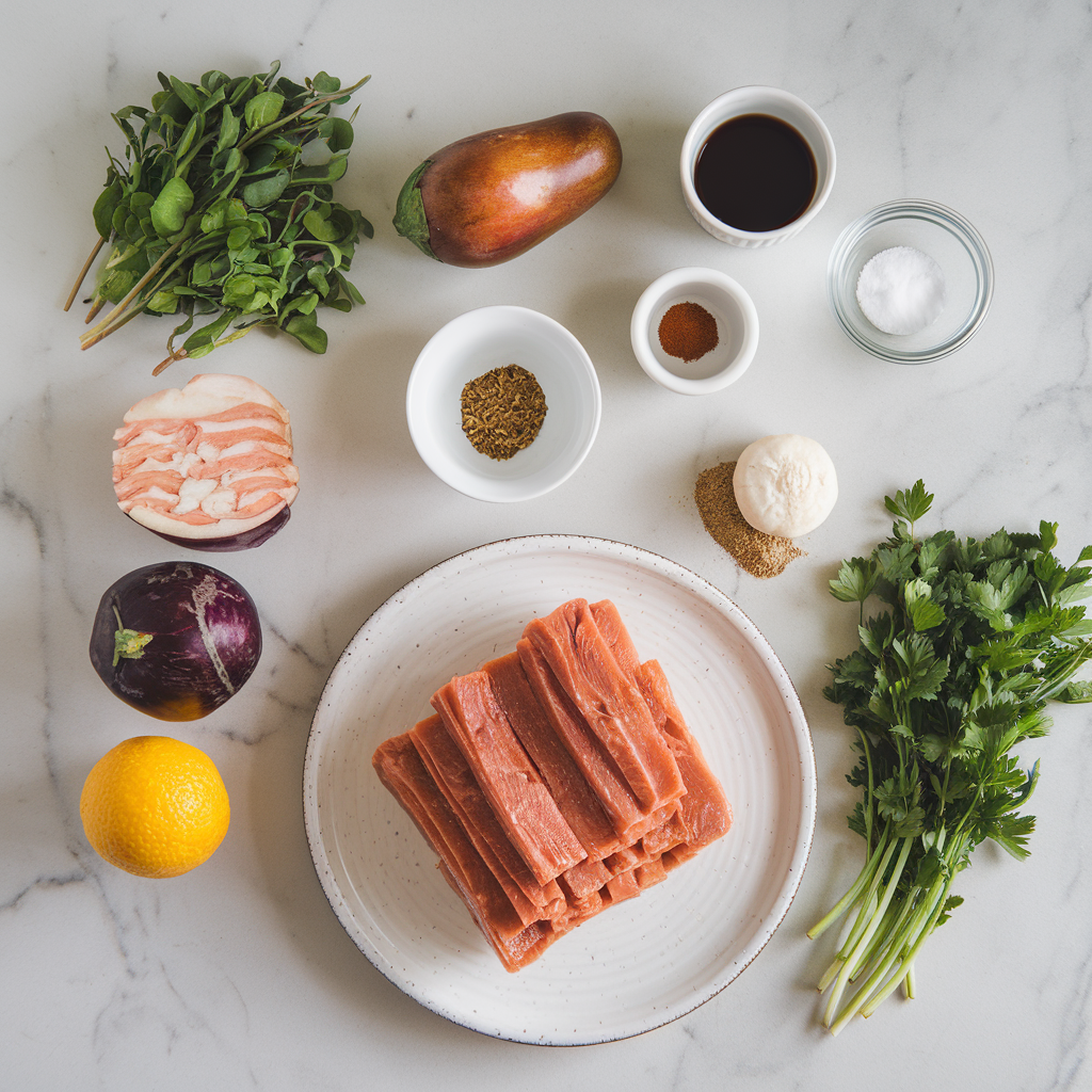 Ingredients for Air Fryer Jackfruit & Eggplant Teriyaki Bites