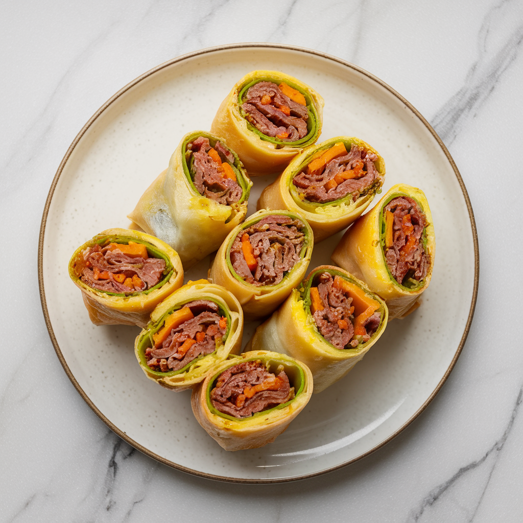 Air Fryer Korean BBQ Beef and Cheddar Egg Rolls