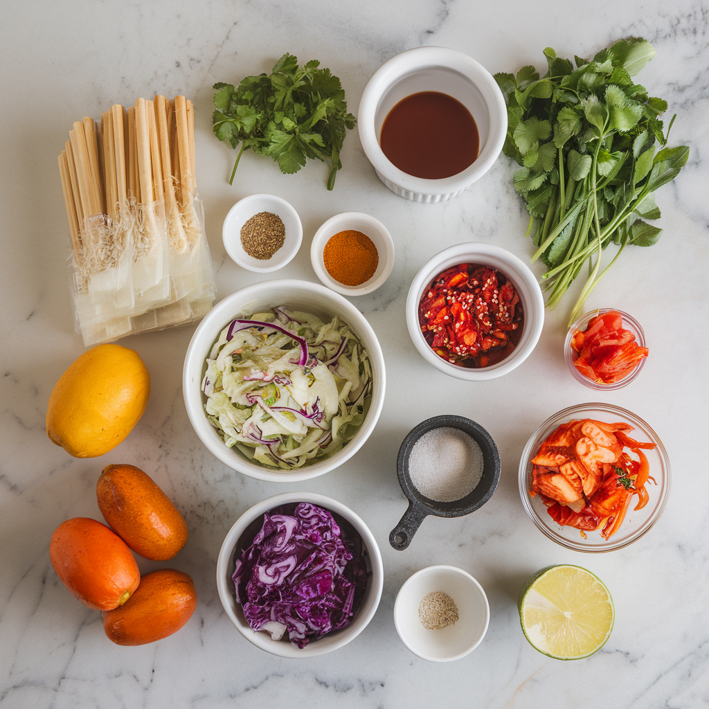 Ingredients for Air Fryer Korean Gochujang Jackfruit Tacos with Kimchi Slaw