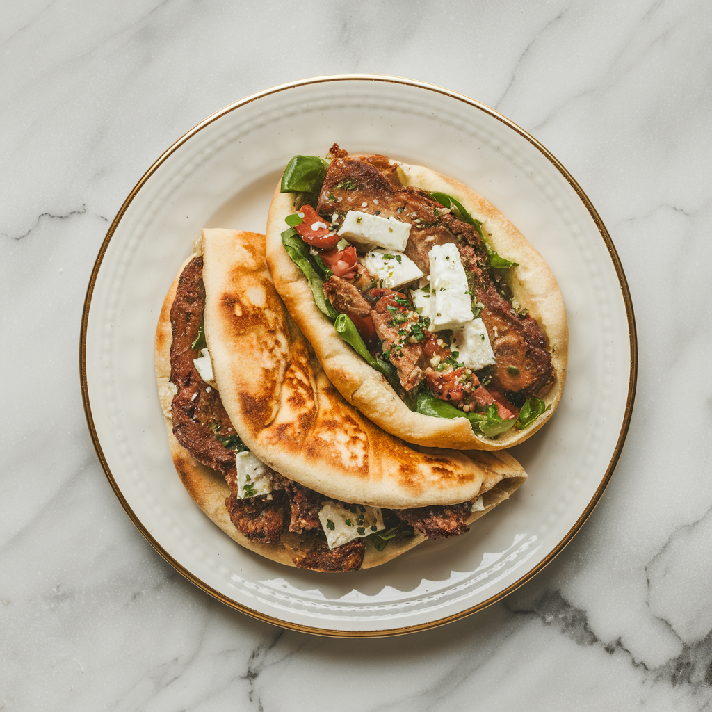 Air Fryer Lamb and Feta Stuffed Pita Pockets