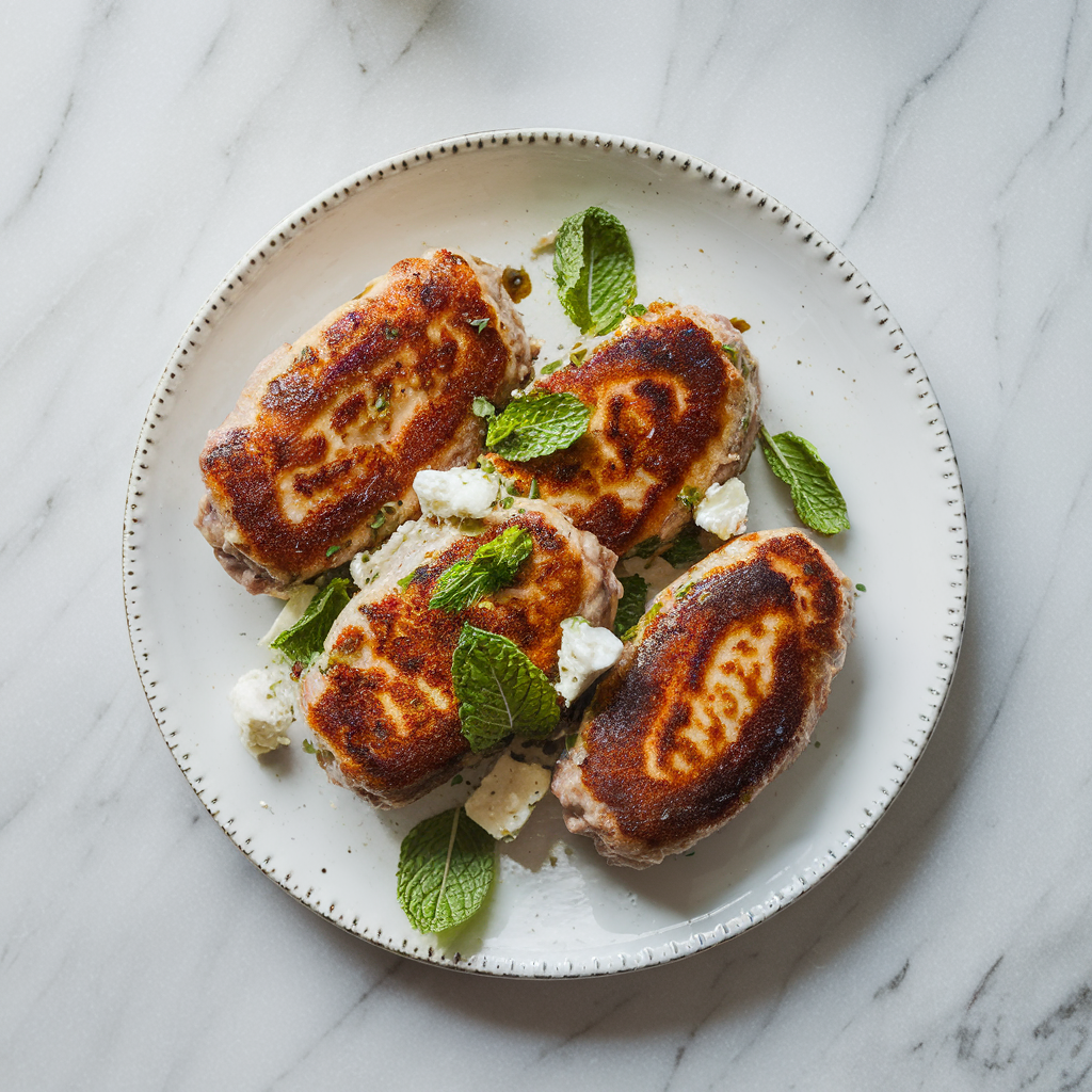 Air Fryer Sizzling Stuffed Lamb Koftas with Feta and Mint