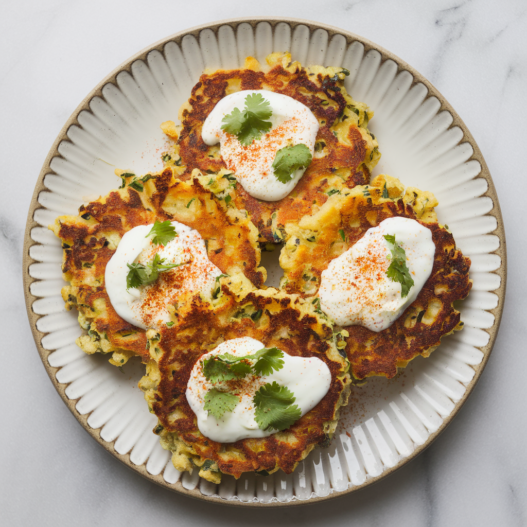 Air Fryer Spiced Chickpea and Cauliflower Fritters