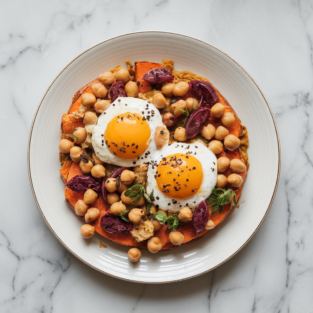 Air Fryer Sweet Potato & Chickpea Breakfast Skillet