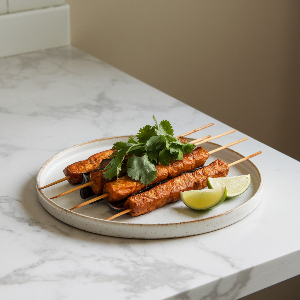 Air Fryer Tempeh & Eggplant Satay: A Plant-Powered Flavor Adventure