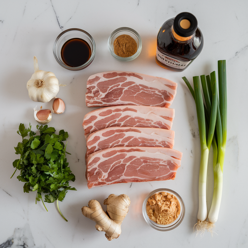 Ingredients for Air Fryer Whiskey-Glazed Pork Belly Bites