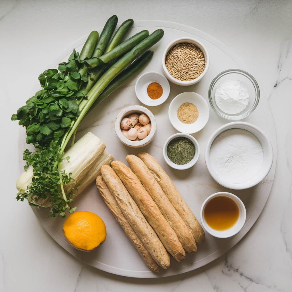 Ingredients for Ancient Grain Spirulina Spirals: Vegan Superfood Bread Rolls
