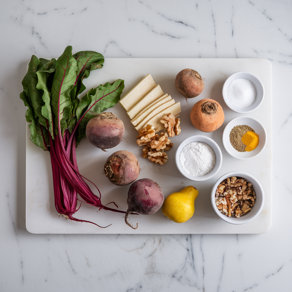 Ingredients for Artisan Beetroot & Walnut Swirl Rolls: A Nutrient-Packed Delight