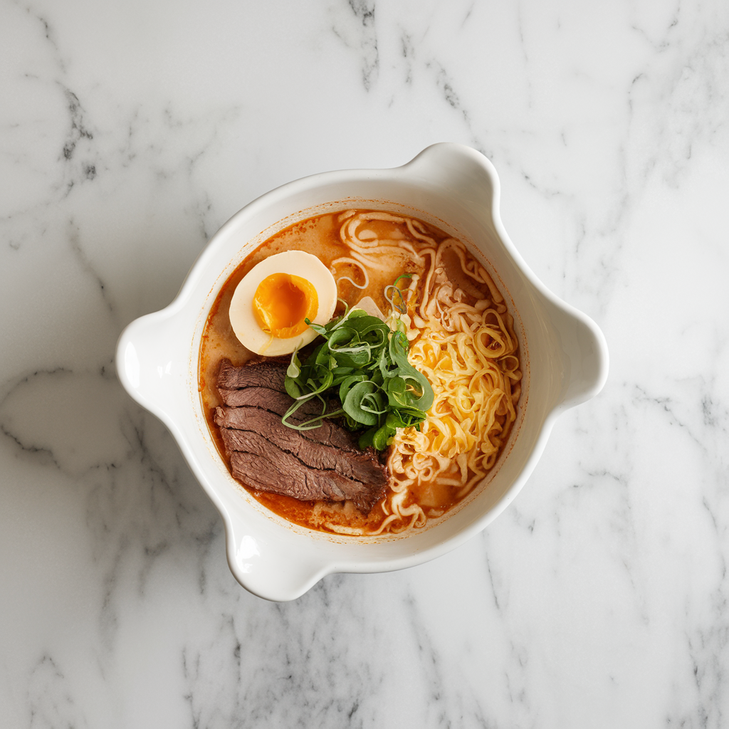 Asian Fusion Beef & Cheese Ramen Skillet