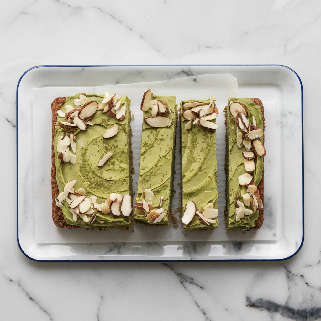 Avocado Matcha Bliss Bars with Almond-Coconut Crust