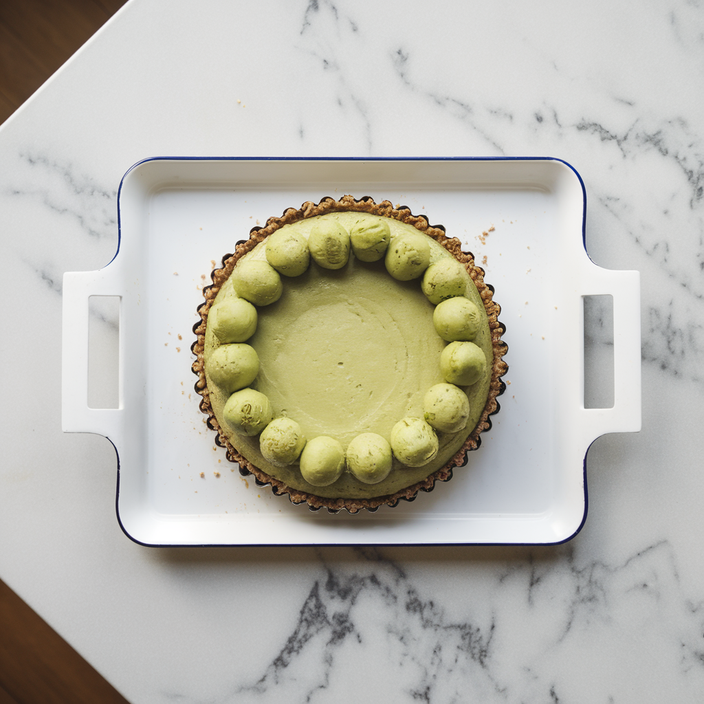 Avocado Matcha Lime Tart with Coconut Oat Crust