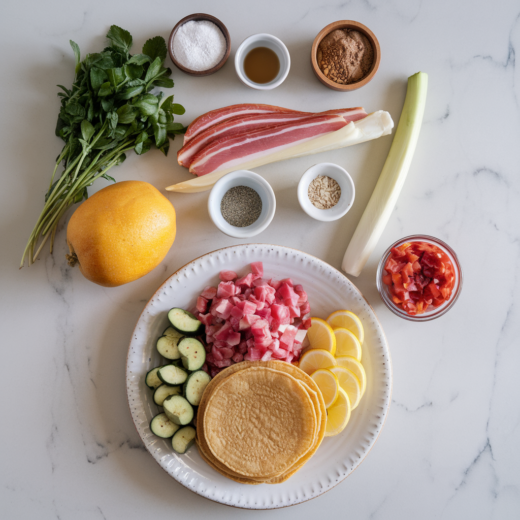Ingredients for Bacon-Infused Maple Sausage Pancake Tacos