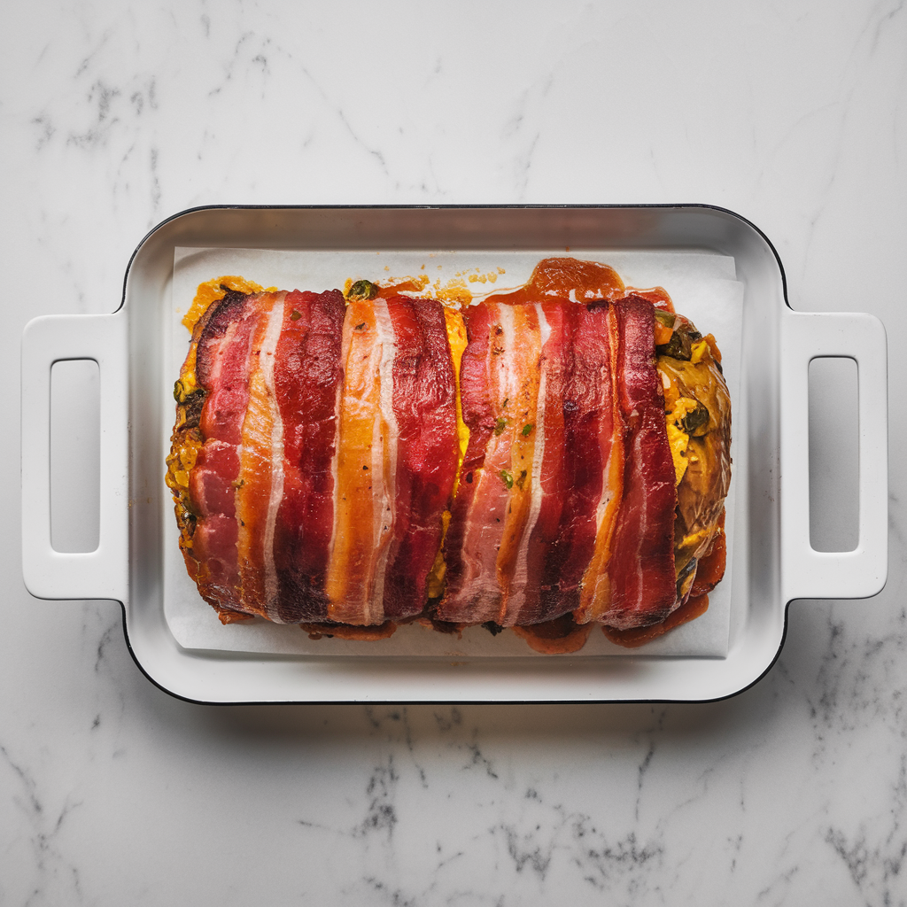 Bacon-Wrapped Jalapeño Popper Stuffed Meatloaf