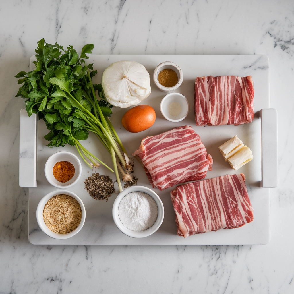 Ingredients for Bacon-Wrapped Meatloaf Muffin Melts