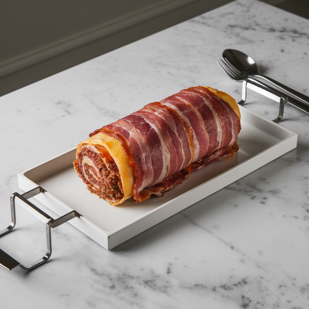 Decadent Bacon-Wrapped Meatloaf Rolls with Cheese Stuffing