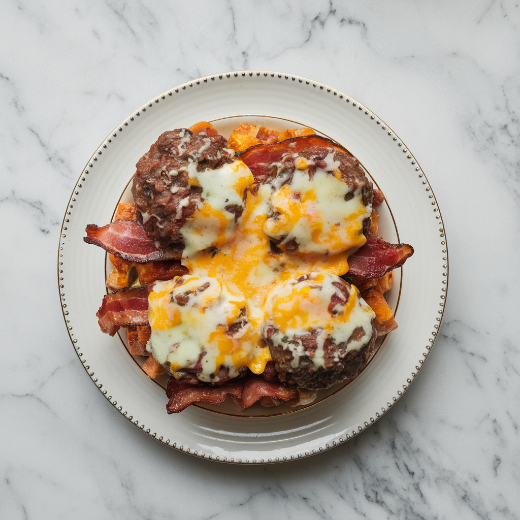 Breakfast Bacon & Beef Bombs with Cheesy Hash Centers