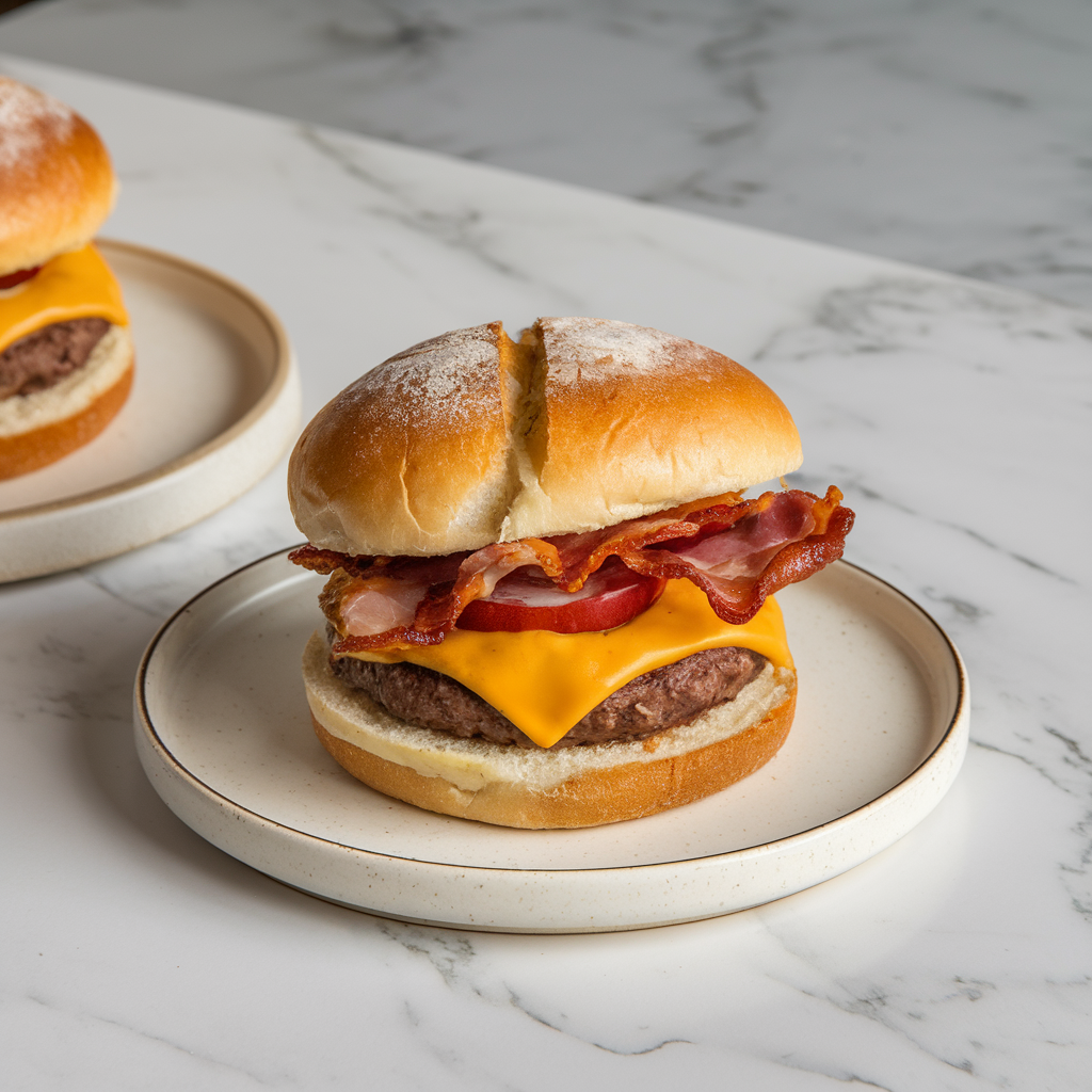 Cheese-Stuffed Bacon Burger Brioche Rolls