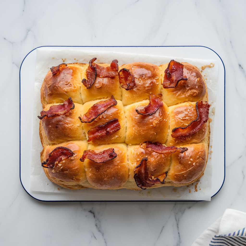 Cheesy Bacon-Stuffed Pull-Apart Bread with Garlic Butter