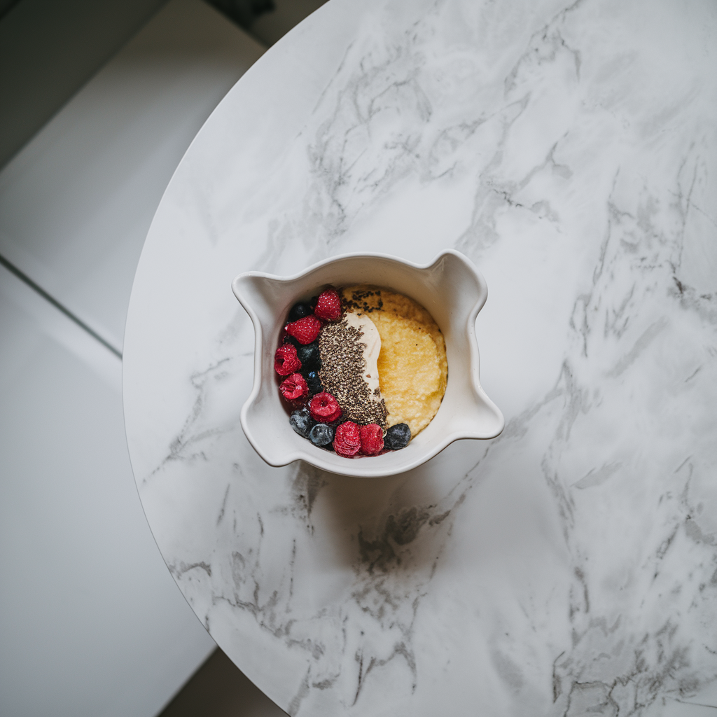 Chia-Infused Citrus Polenta Parfait with Berry Compote