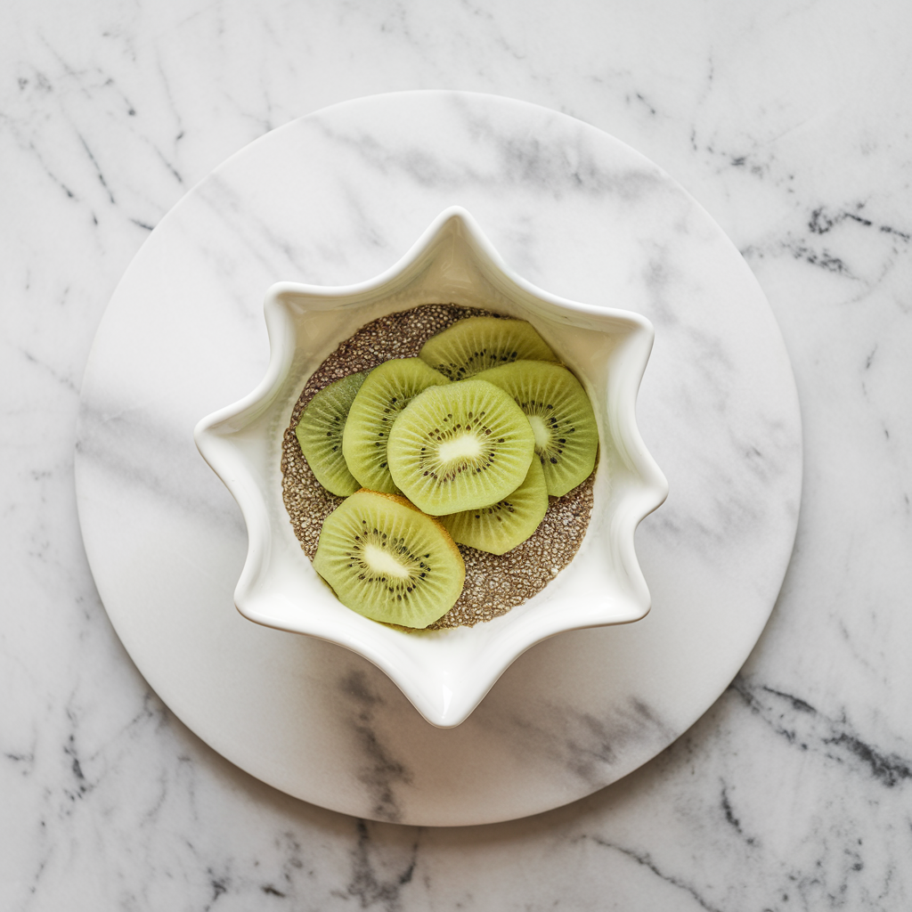 Chia-Infused Golden Kiwi & Matcha Parfait with Coconut Cream