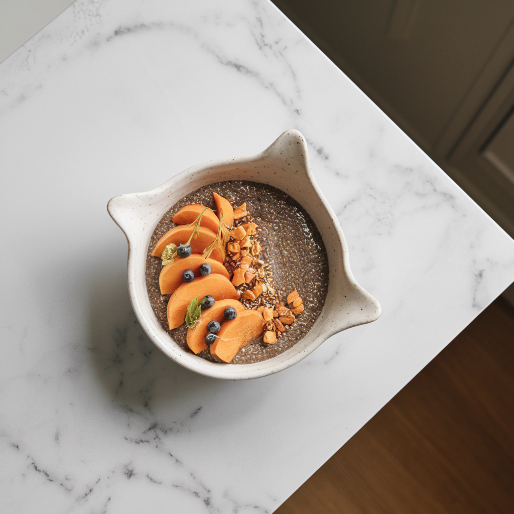 Chilled Spiced Persimmon & Chia Pudding Delight