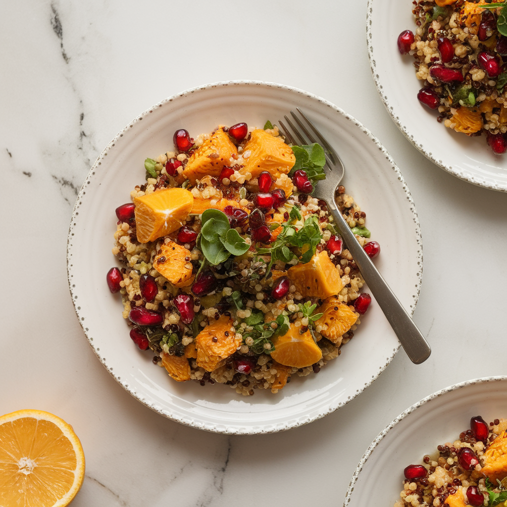 Vibrant Citrus-Spiced Pumpkin & Quinoa Salad with Pomegranate Glaze
