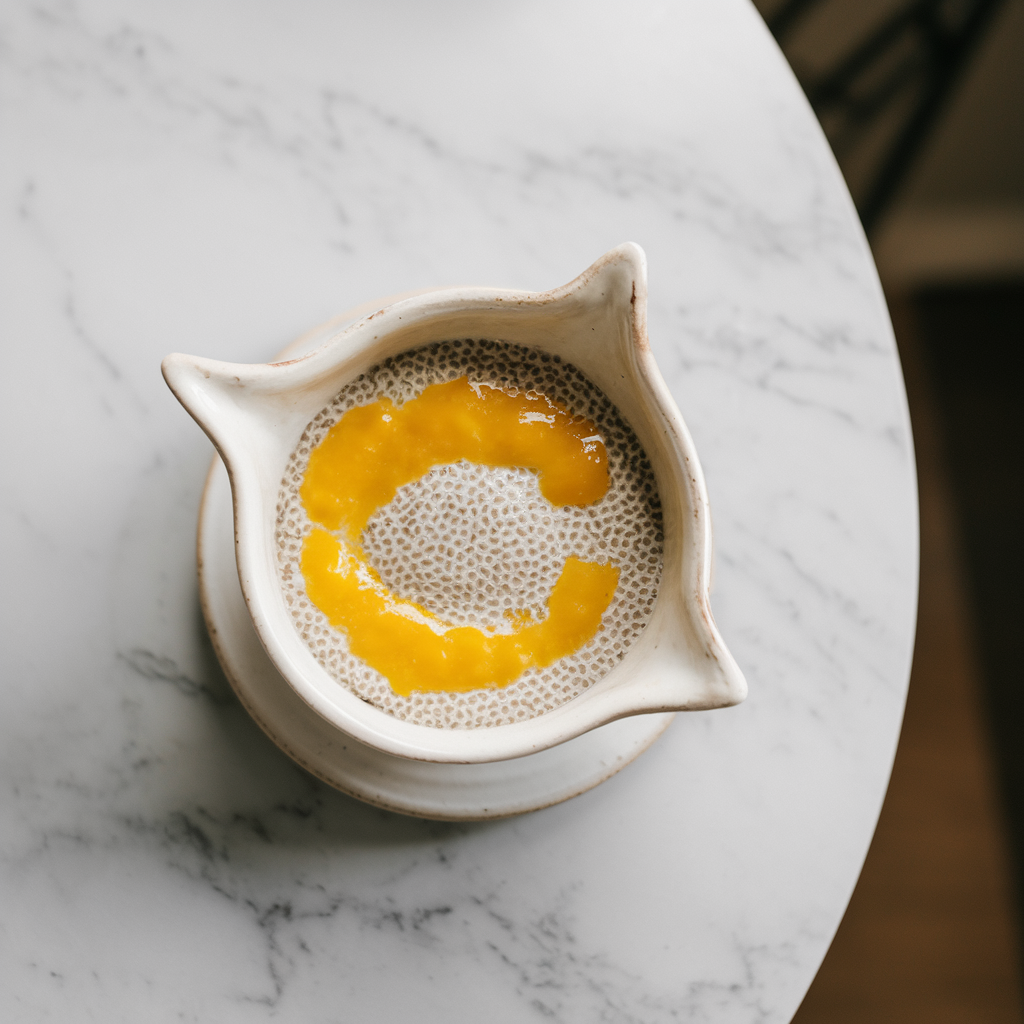 Coconut-Lime Chia Pudding with Spiced Mango Coulis