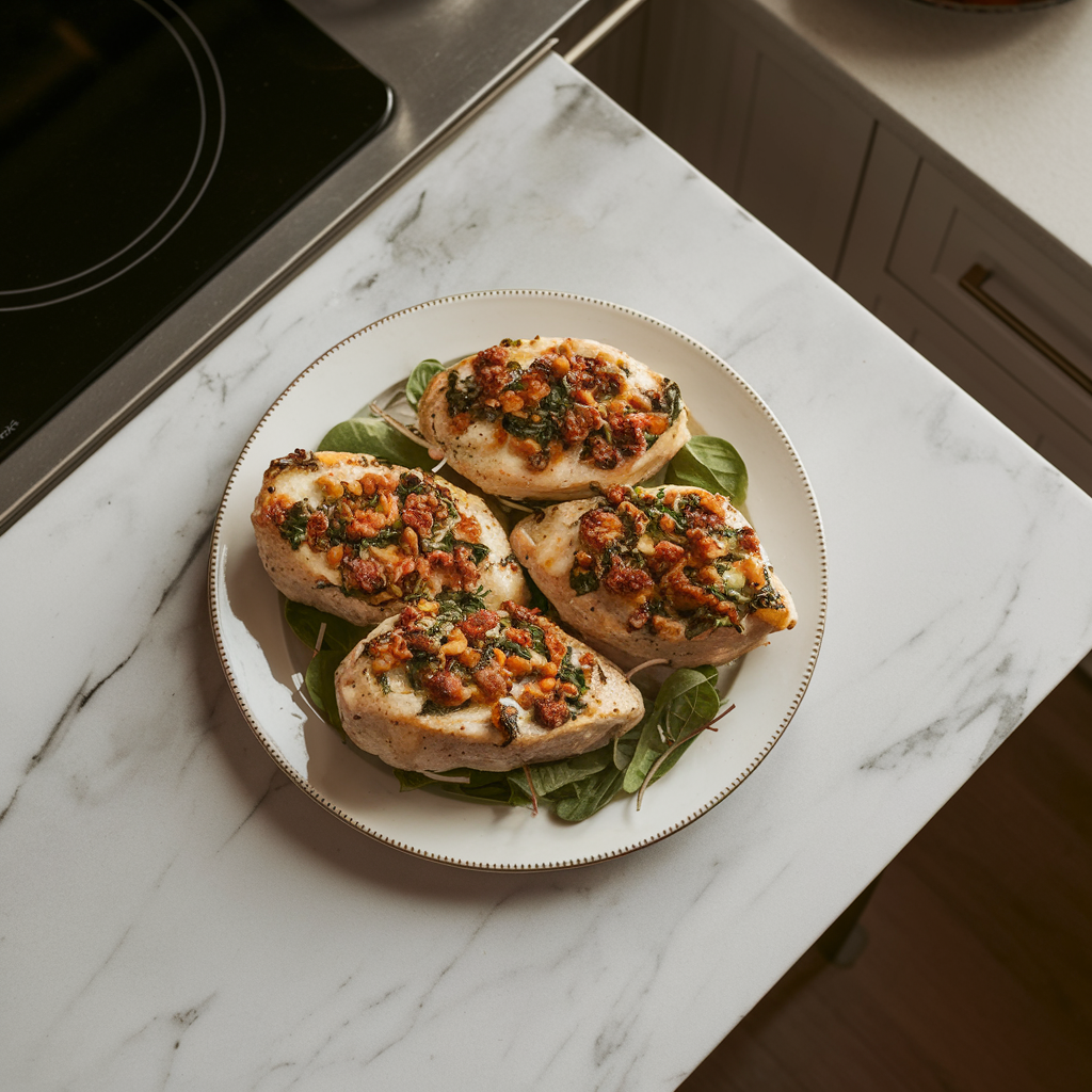 Creamy Spinach & Sausage Stuffed Chicken Bombs