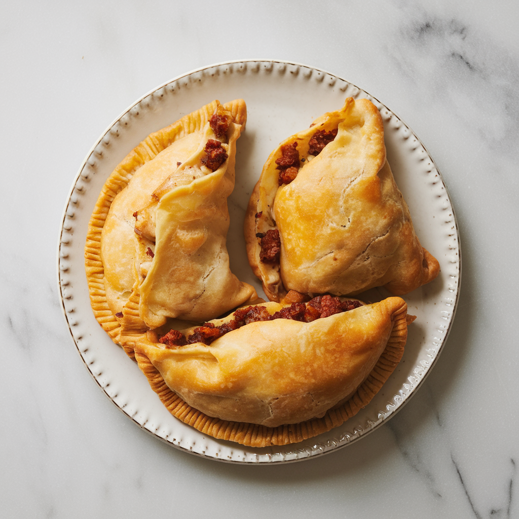 Crispy Air Fryer Beef Empanadas with Spicy Chorizo Cheese Filling