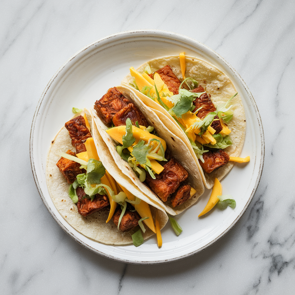 Crispy Air Fryer Jackfruit Tacos with Zesty Mango Slaw