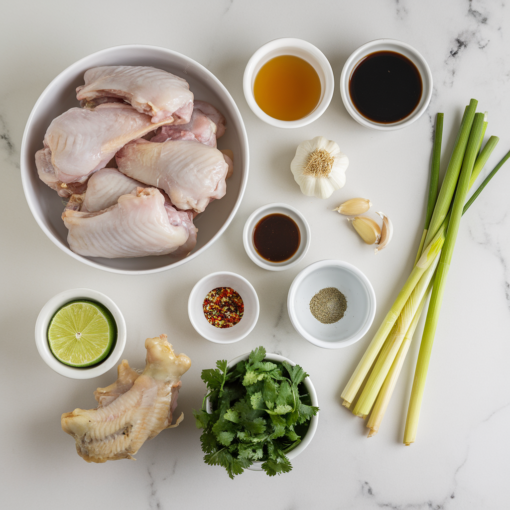 Ingredients for Crispy Air Fryer Vietnamese Lemongrass Chicken Wings