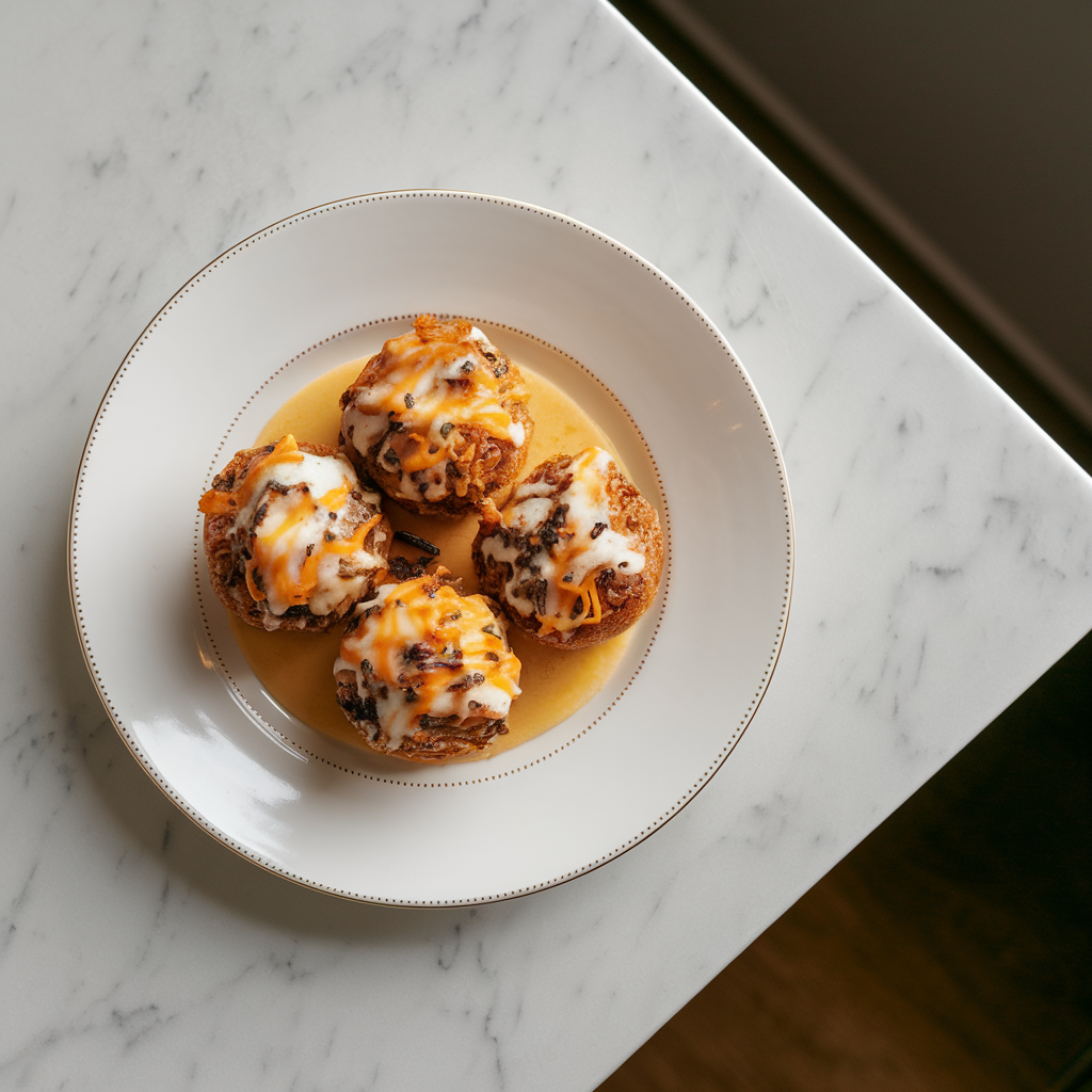 Crispy Breakfast Pork & Cheese Bombs