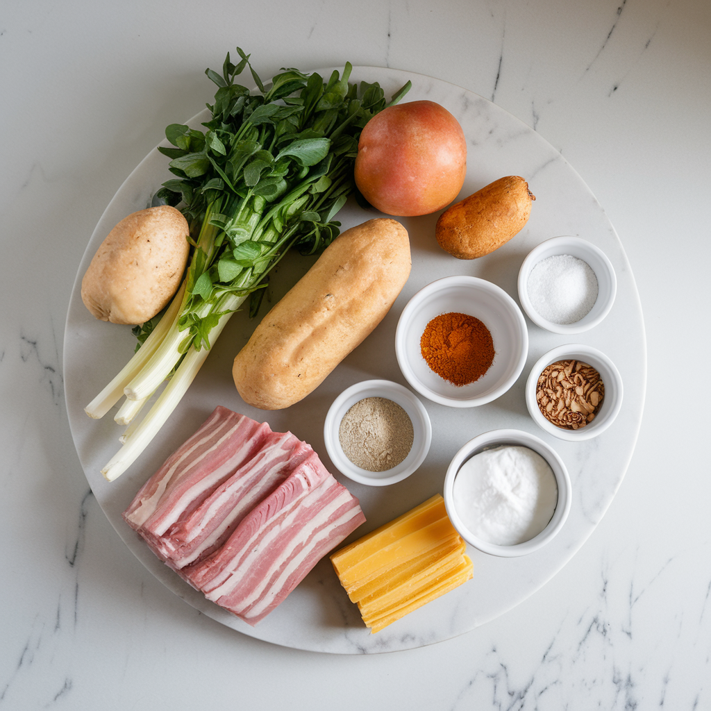Ingredients for Crispy Breakfast Pork & Cheese Bombs