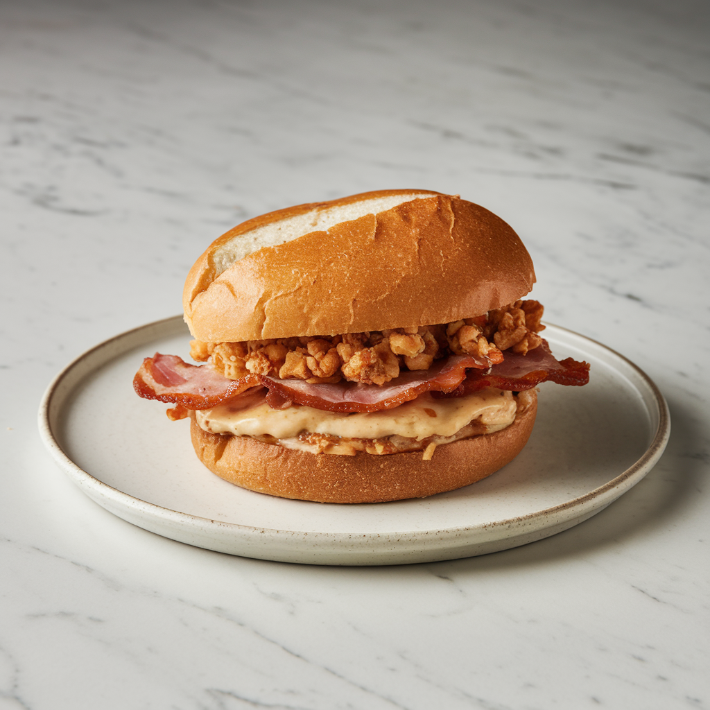 Crispy Maple-Bacon Pork Chop Sandwiches with Cheddar Crunch