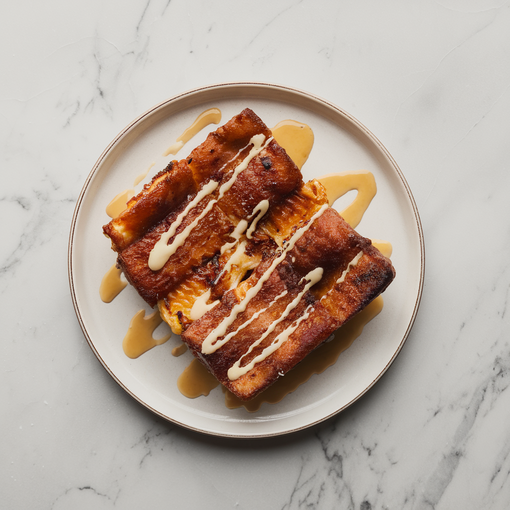 Crispy Pork Belly Breakfast Skillet with Maple-Butter Drizzle