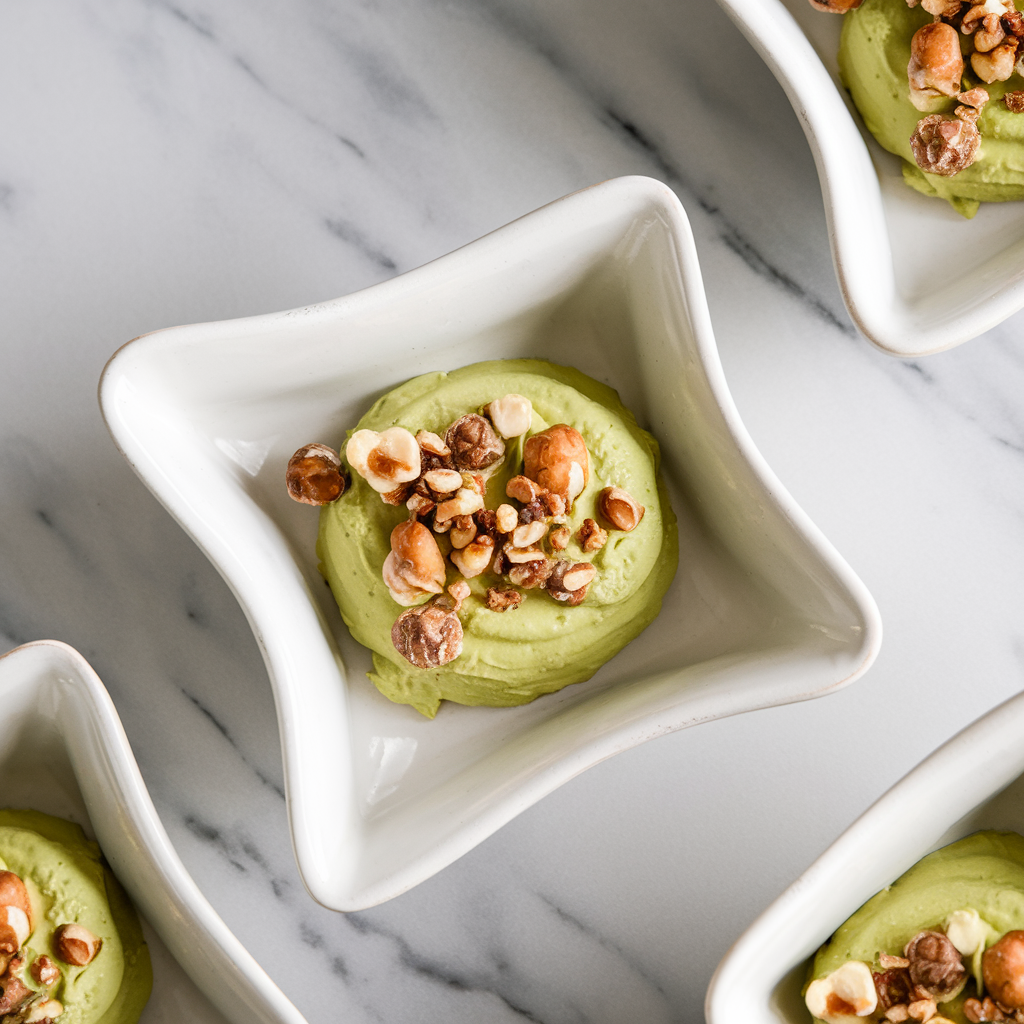 Decadent Avocado Matcha Mousse with Hazelnut Crunch